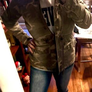 Charlotte Russe Olive Camouflage Utility Jacket